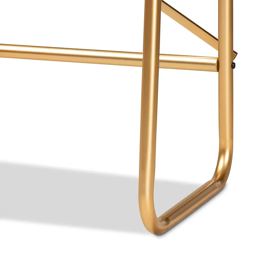 Merida Glam dan Luxe Disikat Logam Jadi Emas dan Kayu Jadi Coklat Alami 2 Tingkat Di Atas Tempat Tidur Tampilan Penyimpanan Ukuran Queen