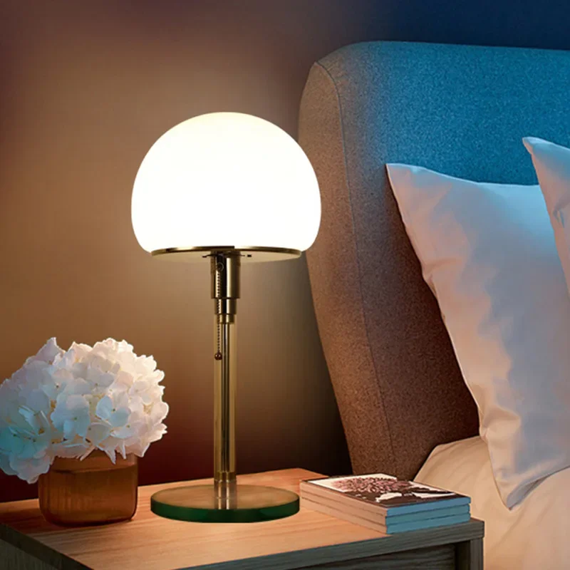 

Nordic Bedroom Living Room Coffee Study Table Decoration Lamps Retro Milk White Glass Lampshade Indoor Desk Lighting Fixture