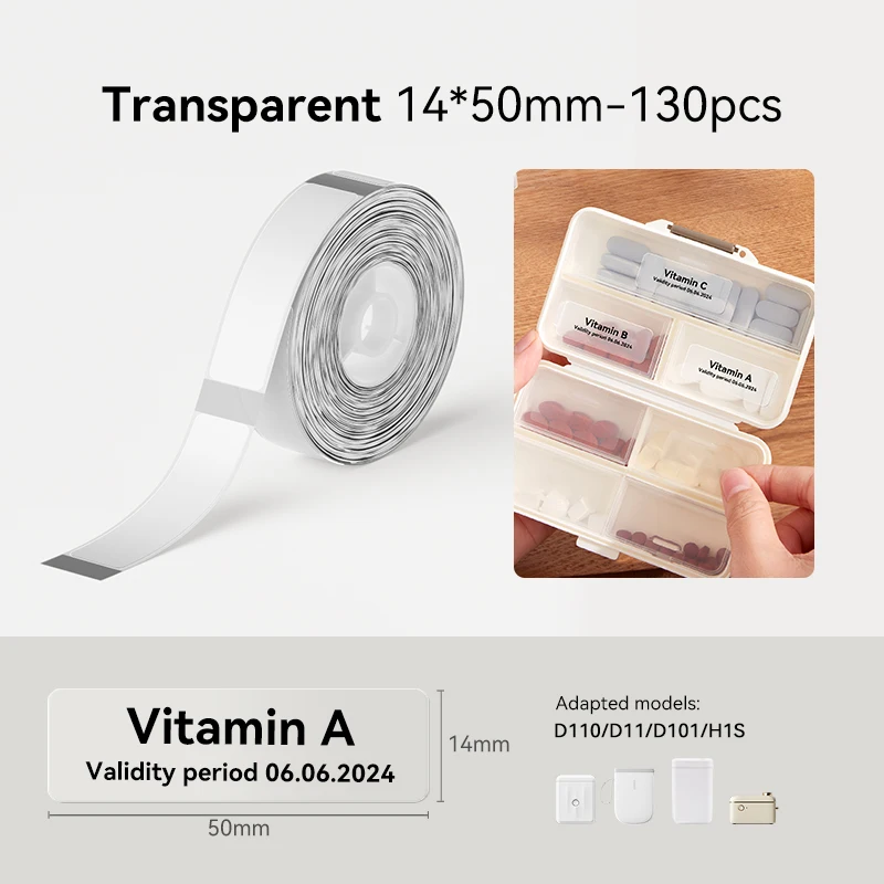 6-rolls-niimbot-mini-self-adhesive-name-tag-thermal-label-paper-white-color-transparent-home-office-switch-labels-for-d110-d11