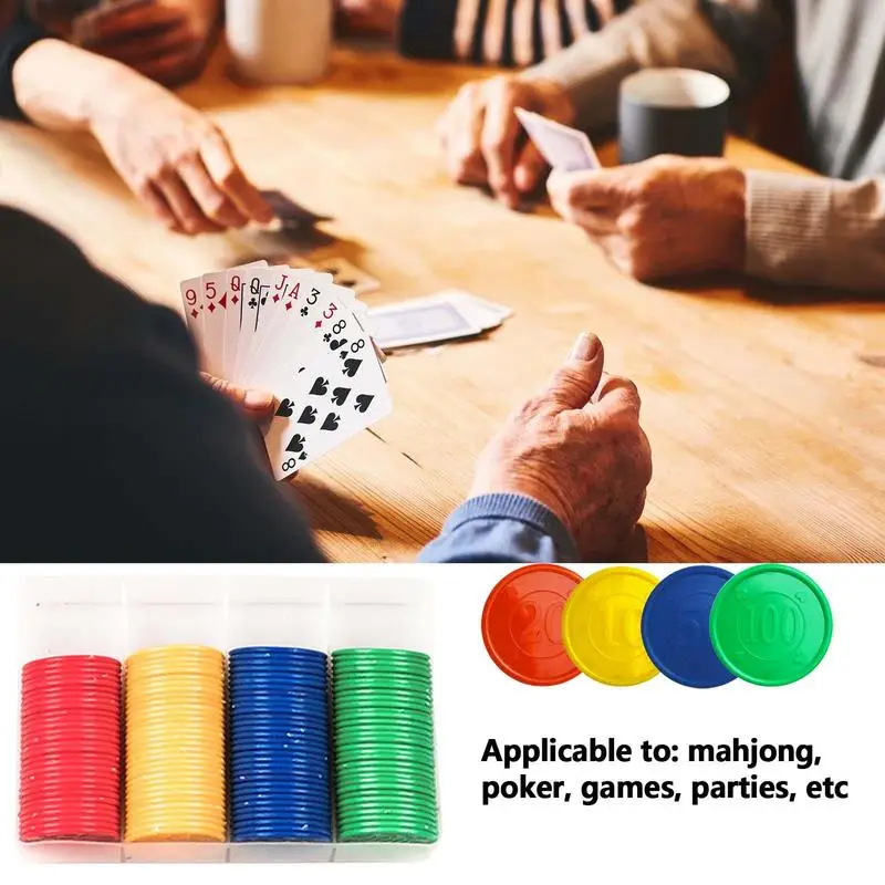 160Pcs Reusable Poker Chips Casino Bingo Markers For Fun Family Club Carnival Bingo Game Supplies Math Teach Tools 4 Colors