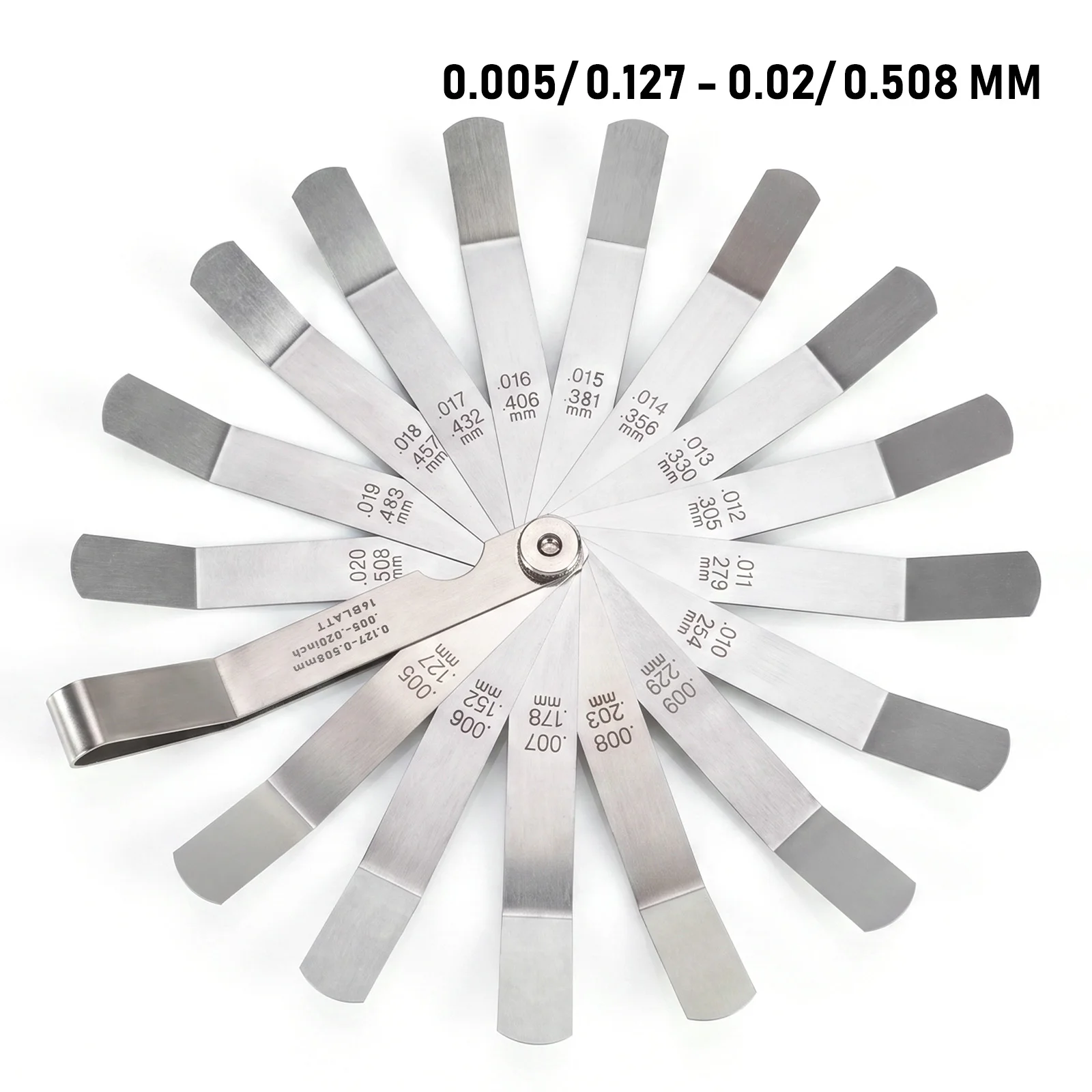 1PCStainless Steel Curved Feeler Gauge Feeler Measuring Tool Curved Gauge Feeler Gauge Ruler Welding Inspection Tool 0.05-1.00mm