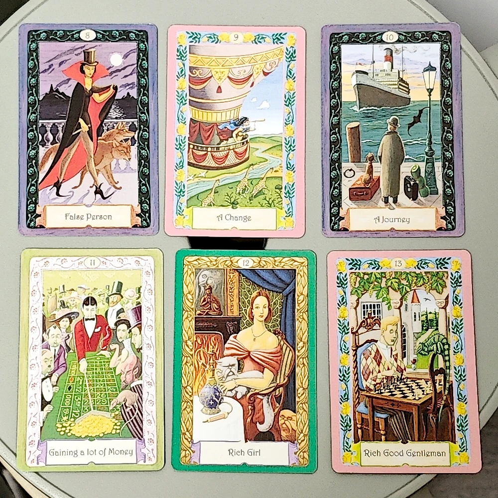 Mystisches Kipper-Deck, 36 Stück, Orakelkarten mit Schlüsselwörtern, 9 x 6 cm, deutsches System der Wahrsagerei