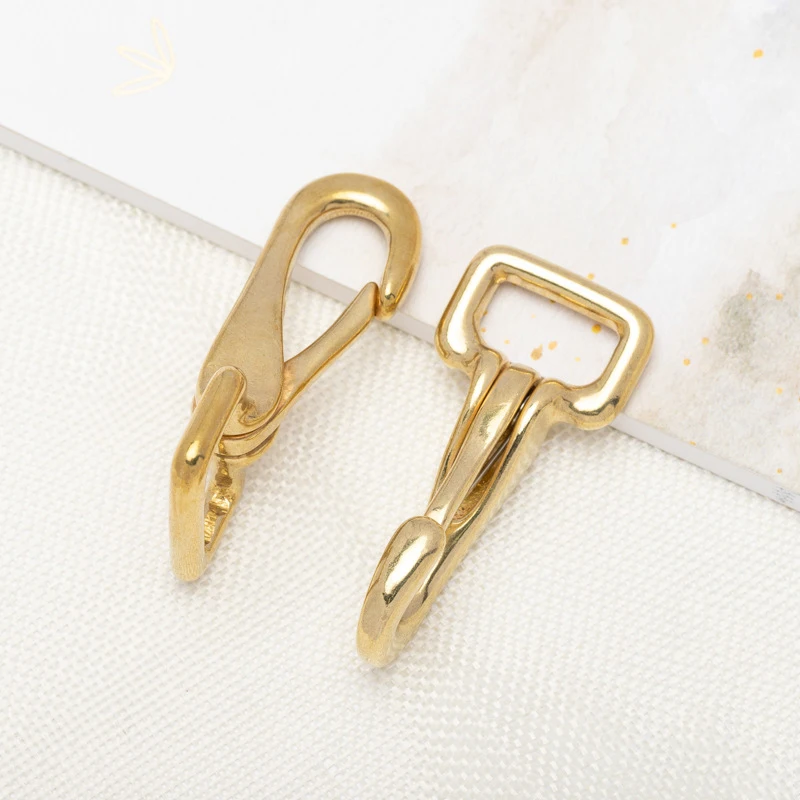 Brass Snap Hook Carabiner Trigger Clip Clasp Buckle for Bag Strap Halter Bridle Harness Dog Pet Leash Parts Keychain Accessories