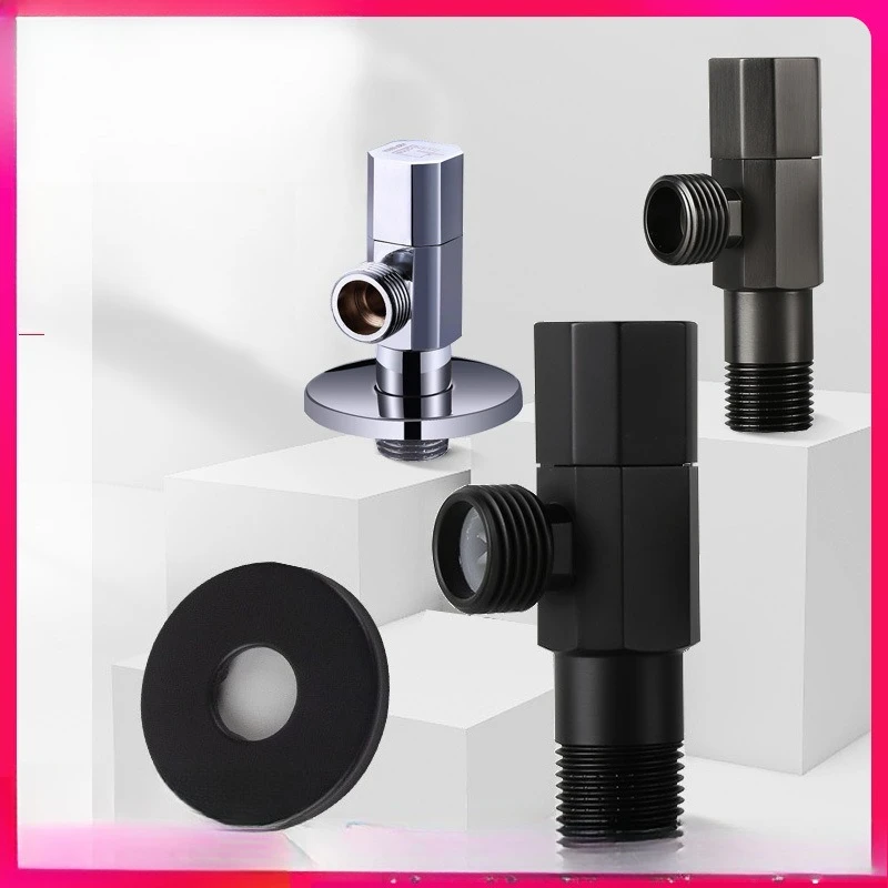 

Bathroom Basin Sink Faucets Taps Angle Stop Valve Brass Black Finish G1/2" Shut Off Valve Bathroom Toilet Bidet Shower Water Tap