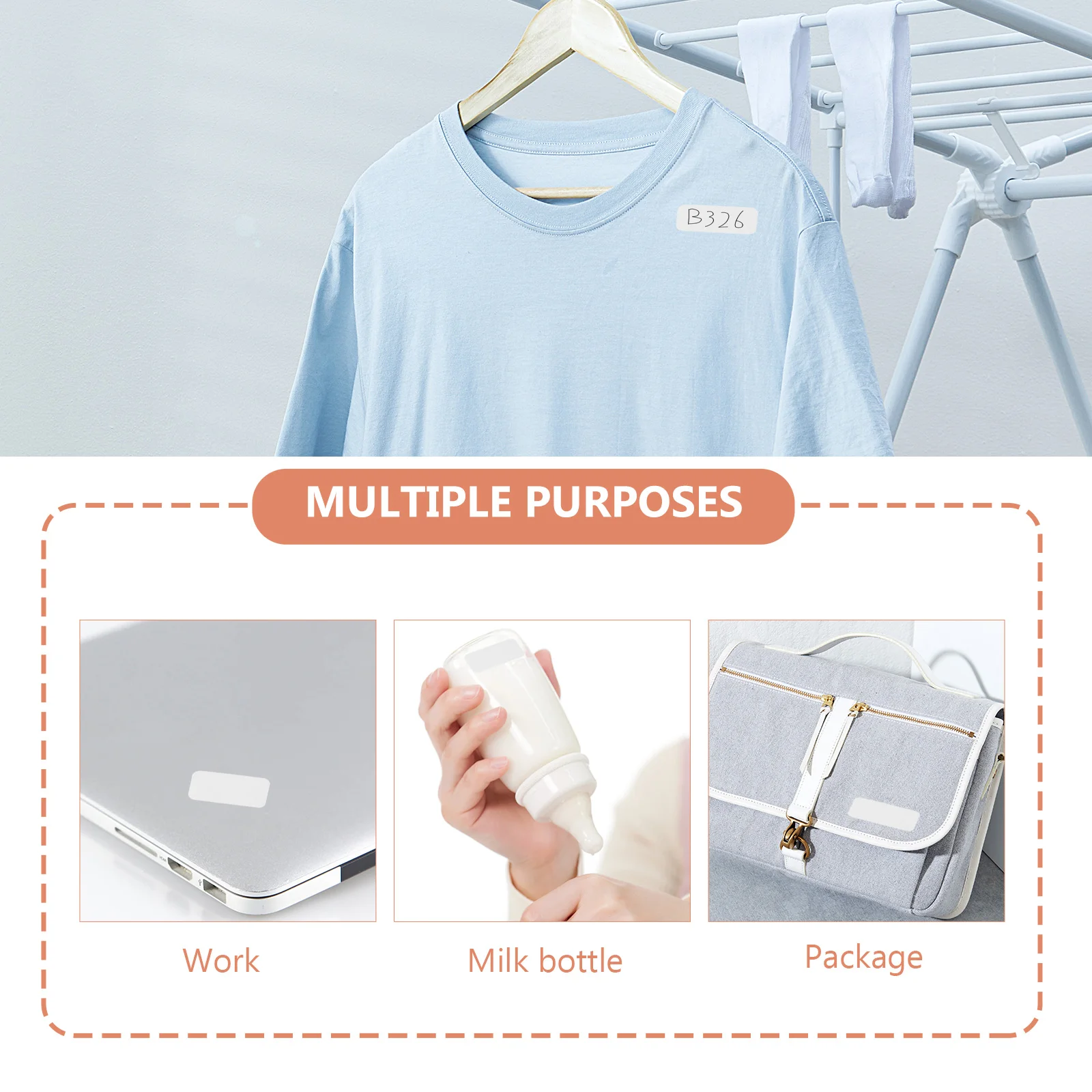 

120 Pcs Laundry Accessories Clothing Labels Clothes Tags Tagging for White Stickers Child