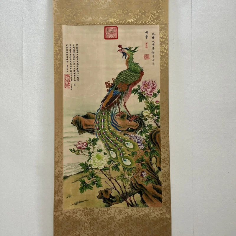 Антикварная потертая каллиграфия знаменитых знаменитостей и живопись Cixi Danfeng Chaoyang, средний зал, живопись, исследование каллиграфии и