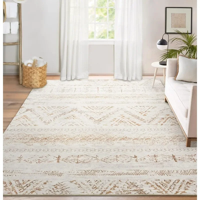 

Rug Living Room Carpet: 9x12 Large Moroccan Soft Fluffy Geometric Washable Bedroom Rugs Dining Room