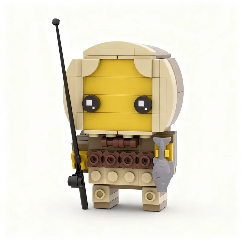 138pcs MOC Brickheadz Ice Fisherman Model Building Blocks Architecture Creative Festival Gifts Idea Education Toy Brick