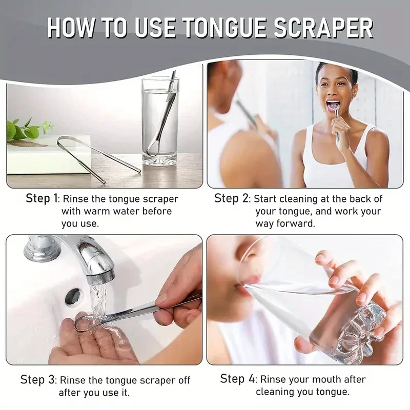 Premium 1 stks/3 stks Metalen Tongschraper Cleaner voor Volwassenen & Kinderen, Draagbare Rvs Tongschrapers Borstels voor Verwijderen