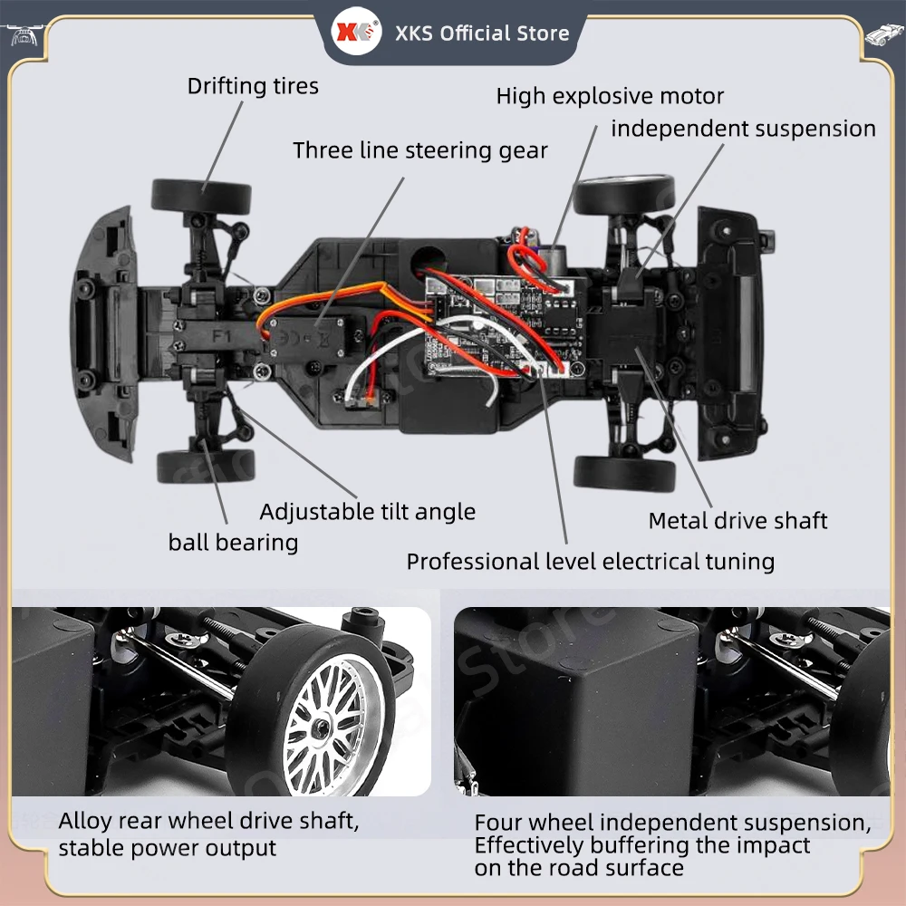 LDRC LD1804 RC Drift Car 1/18 Model  2.4G 2WD ESP Gyroscope LED Lights Full Scale Controlled Model Children Car Toys Gifts