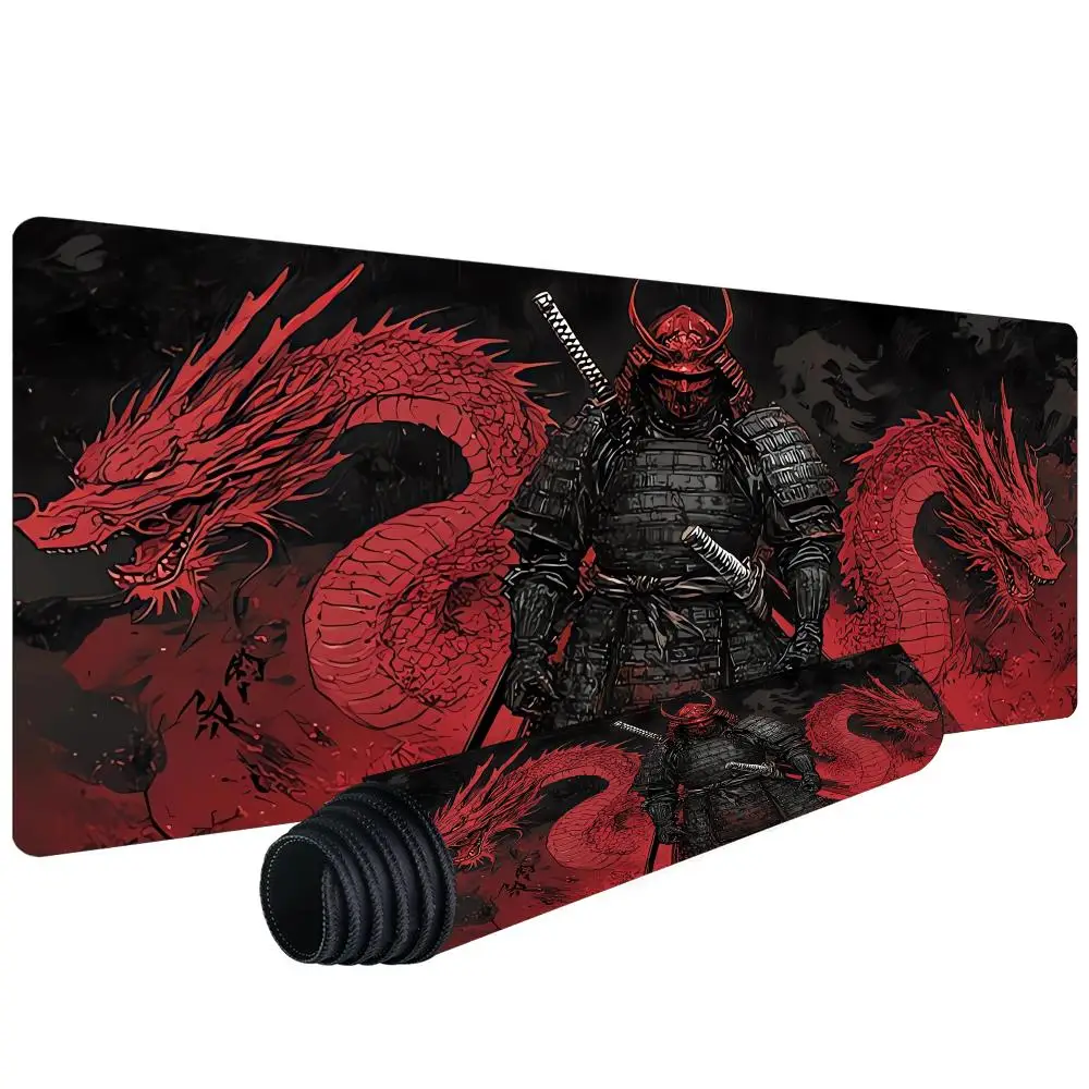 

Japanese samurai style design Mouse Pad Large Computer Office Mat Rubber Anti-slip Gaming Keyboard Mousepad Long Desk Mat