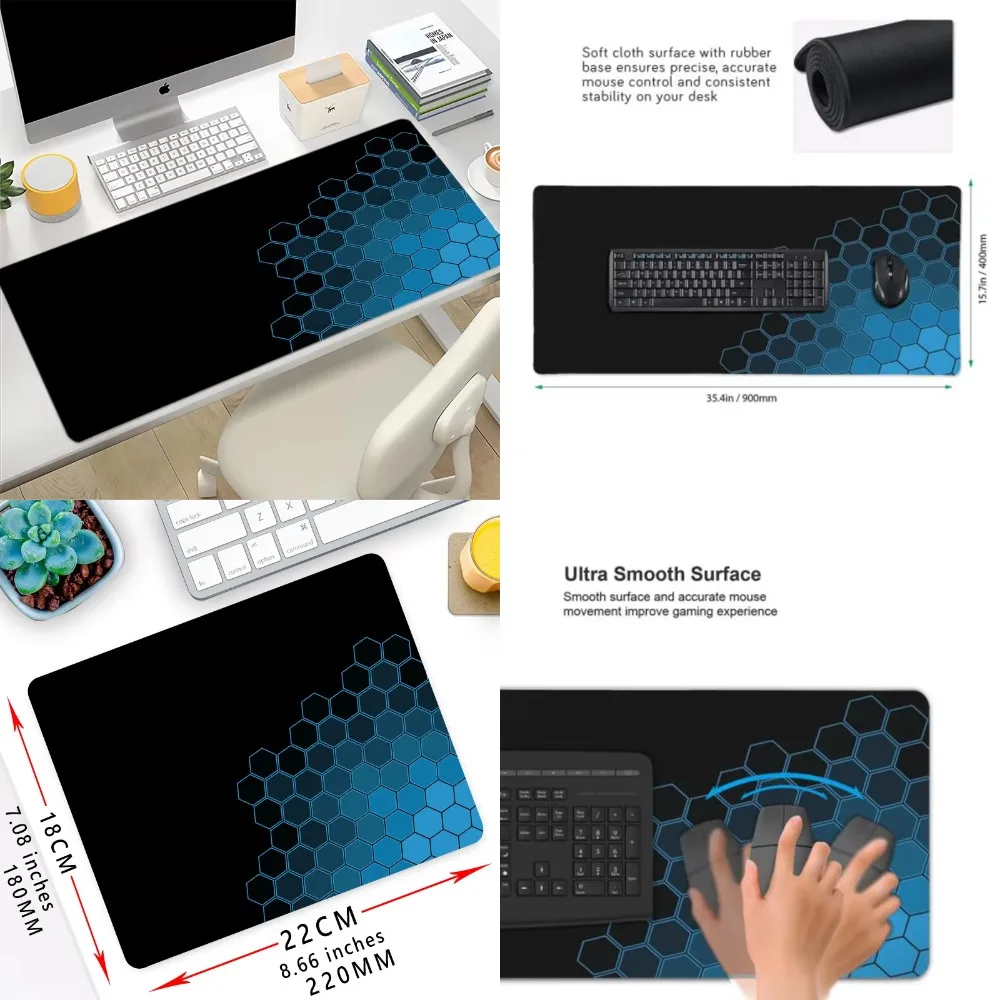 

ftvae Geometric Gaming Accessories Mousepad Computer Laptop Gamer Extended Mouse Mats Large Anime Mouse Pad Rubber Keyboards Tab
