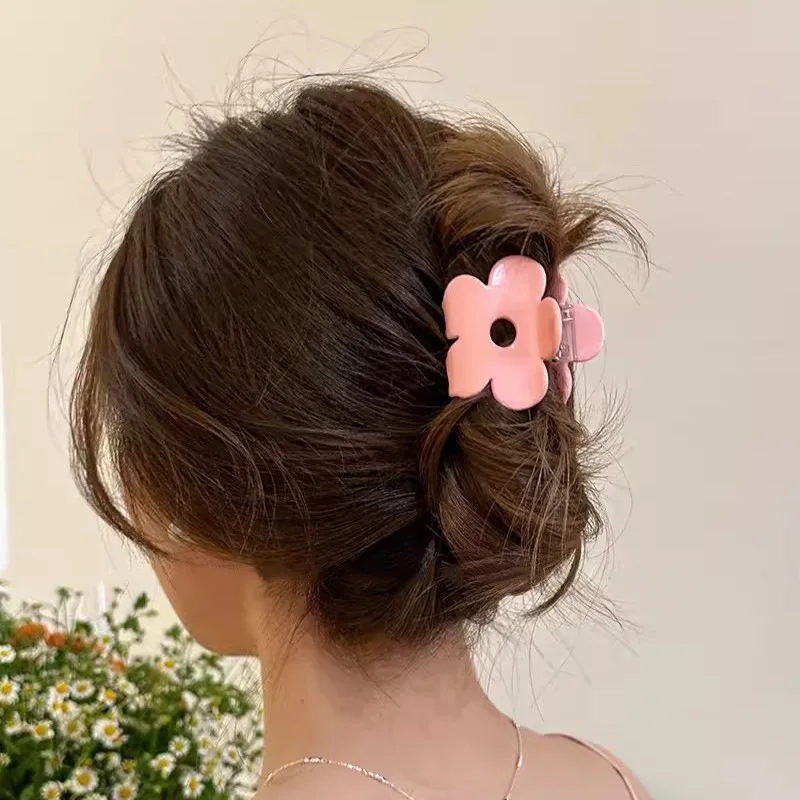 

Sweet Pink Flowers Hair Claw Acetate Cute Senior Claw Clips Trendy Korean Ins Crab Hair Clips Hair Accessories for Women Girls