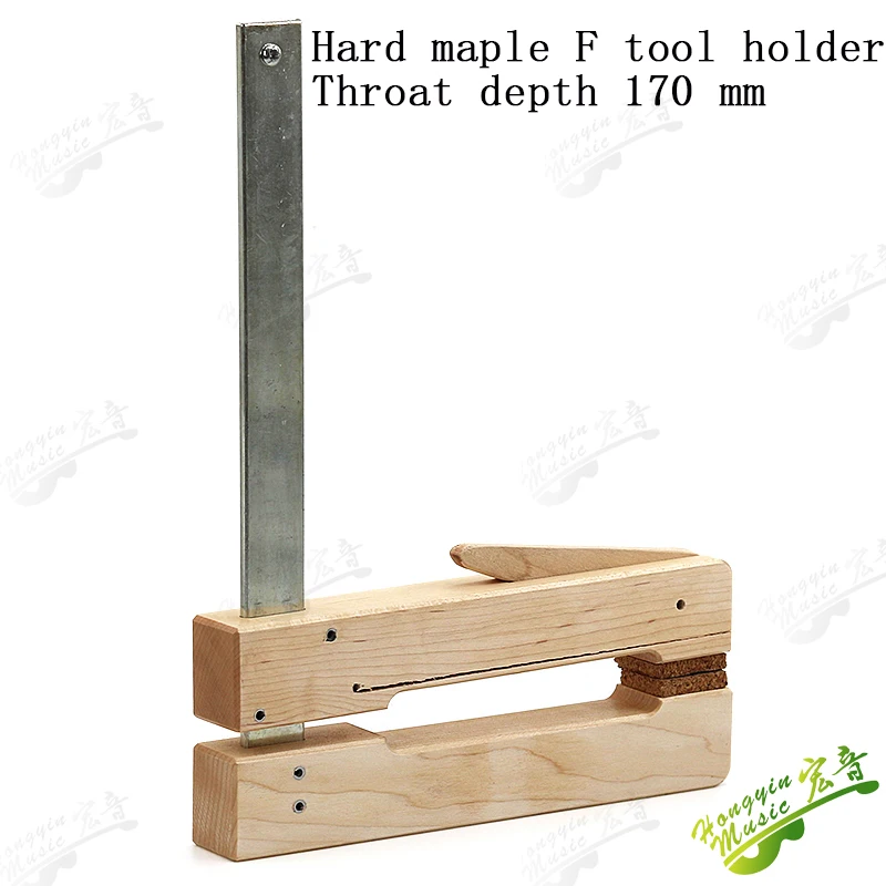 HUATOOL Hartes Ahornholz Eisen Deep Throat Klemme für Gitarre Cello Violine Brücke F-Form Holzbefestigung Holzarbeiten – Detail 21