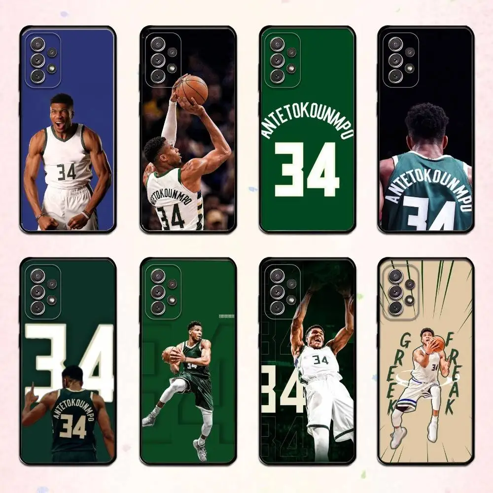 

Giannis Antetokounmpo 34 Phone Case For Samsung S 25,24,23,22,30,21,10,9,Ultra,Plus,Lite,FE,4,5 G Soft Black Case