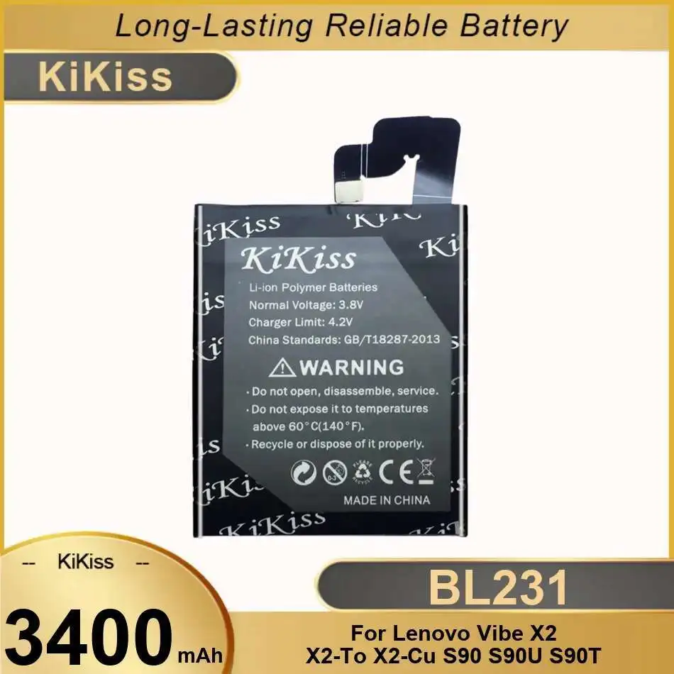 

Mobile Phone Battery BL231 Long-Lasting Performance For Lenovo Vibe X2 X2-TO X2-CU S90 S90U S90T 3400Mah