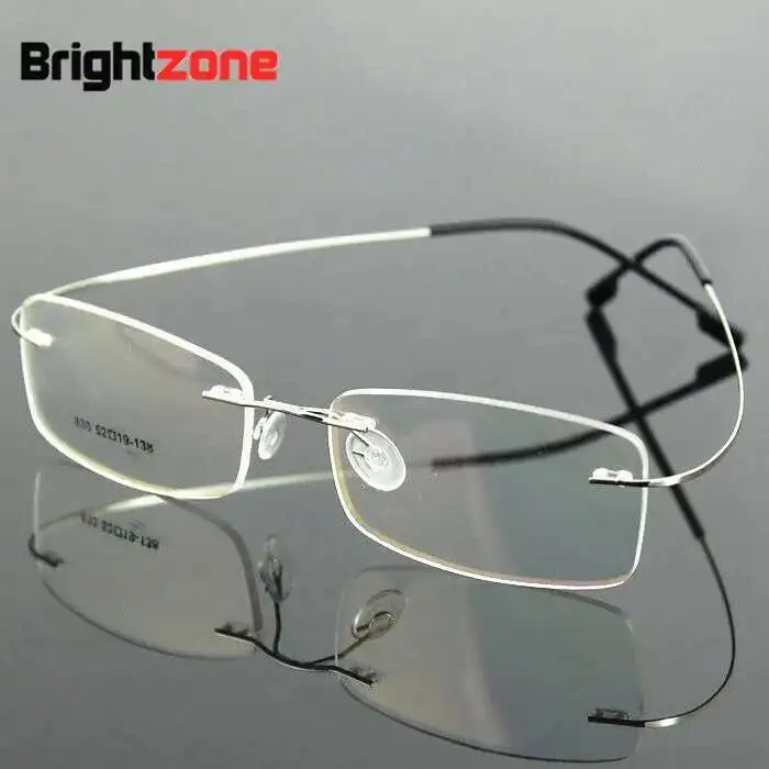9 Colors Lightest Optical glasses Memory Titanium Alloy Rimless  Frame Myopia Prescription Glasses 1.56 1.61 Progressive Lenses