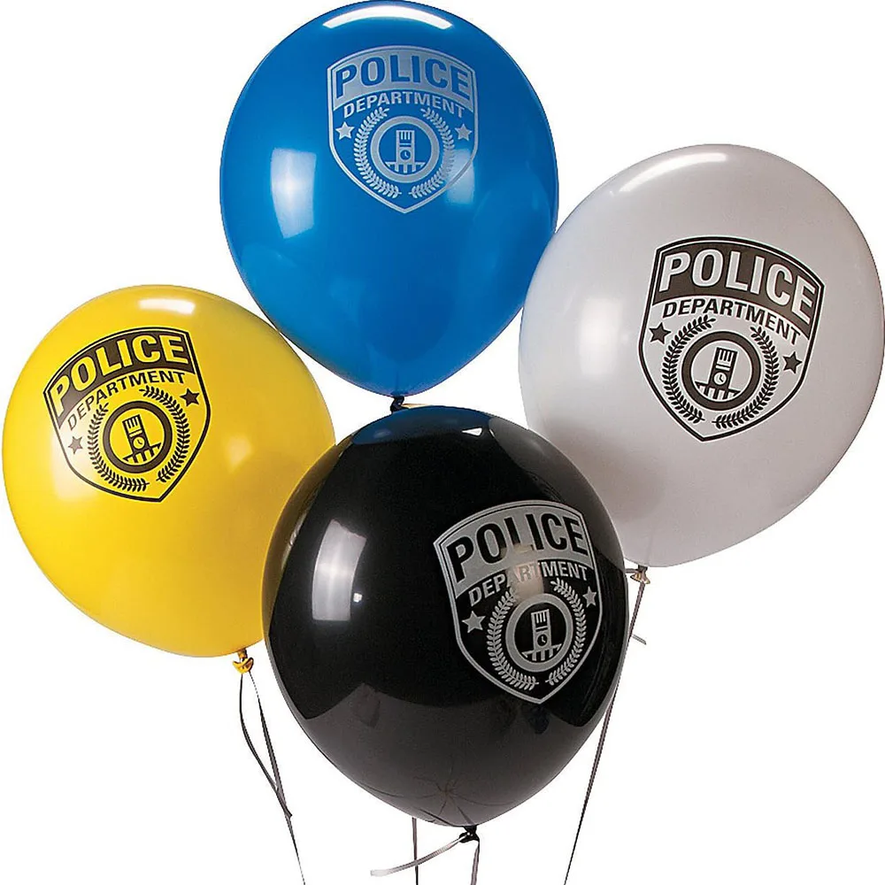 Police Car Foil Balloons 5pcs Police Car Theme Ballons Kids\' Boys 3th 4th 5th 6th 7th 8th 10th 12th Birthday Party Decorations