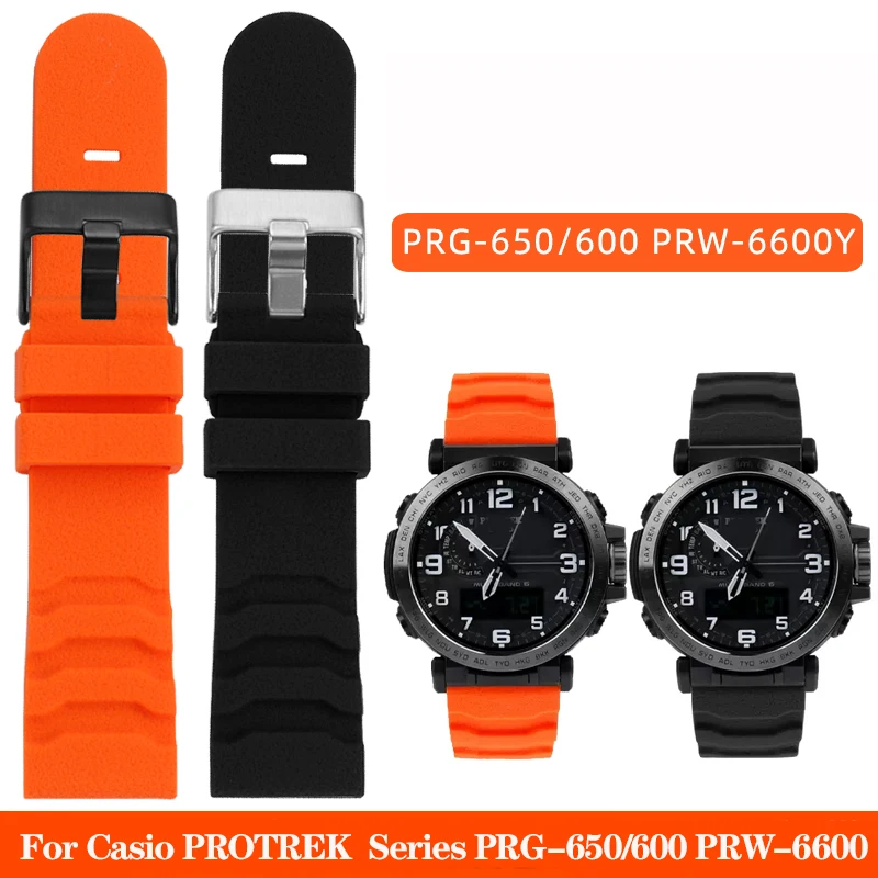 24mm Sports Strap for Casio Silicone Rubber Watchband PRG-650/600 PRW-6600 GA2000 Series LUMINOX 3749 3603 3741 Watch Chain