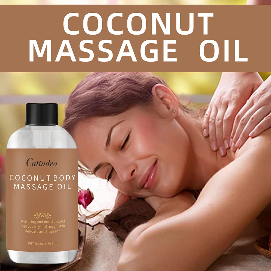 Catindra Body Smooths Skin Coconut Massage Oil Replenish Collagen Skin Tightening Moisturizing Firming Body Cleansing Essence