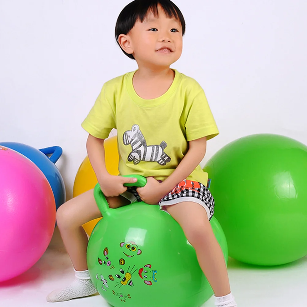 1pc Verdickte Springenden Ball Aufblasbare Übung Ball Springen Ball Bouncy Ball Griff Ball für Kindergarten Kinder (Zufällige Farbe