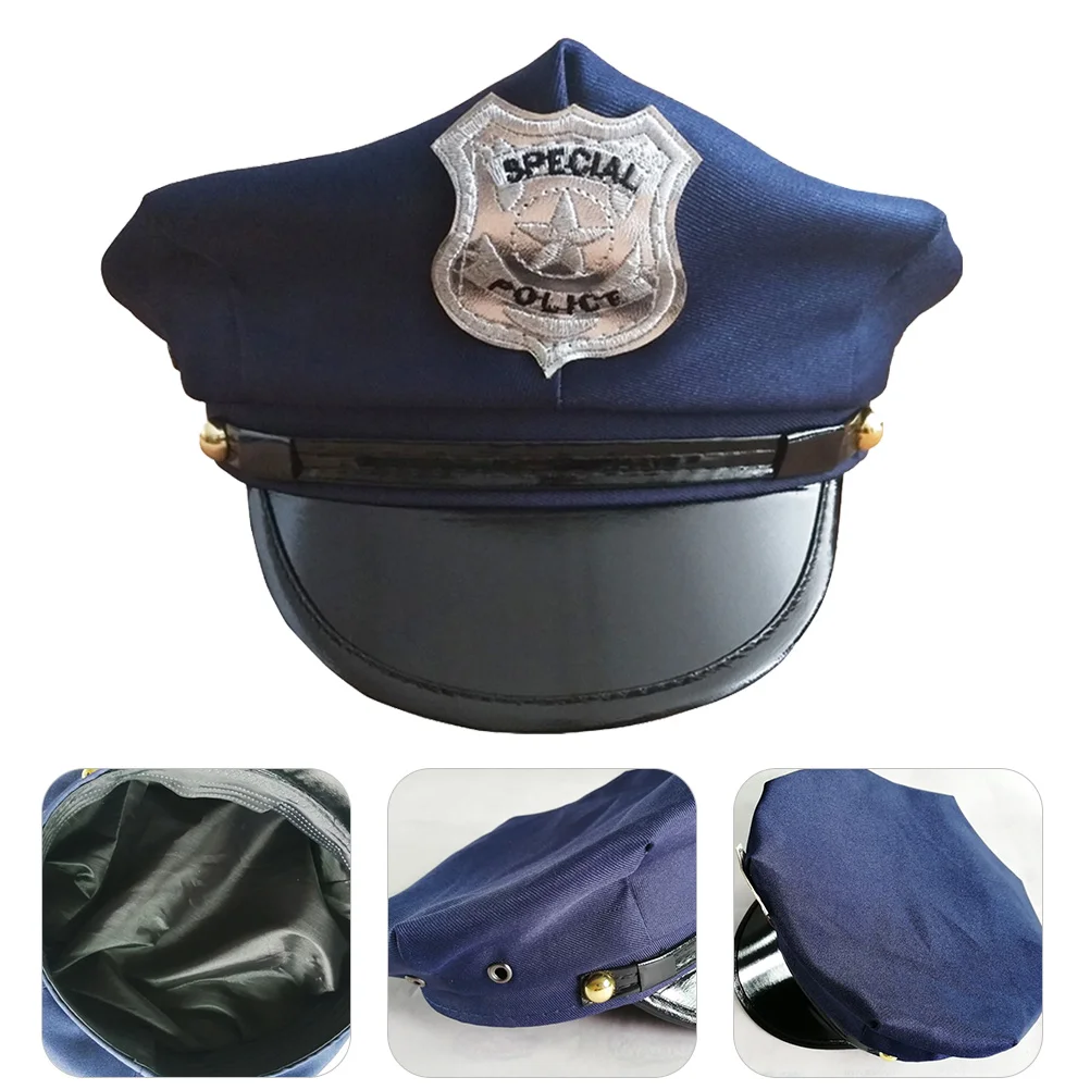

2 Pcs Police Hat Child Hats Party Costumes Cloth Officer Stage Performance Props Halloween Birthday Kids Safe Vivid