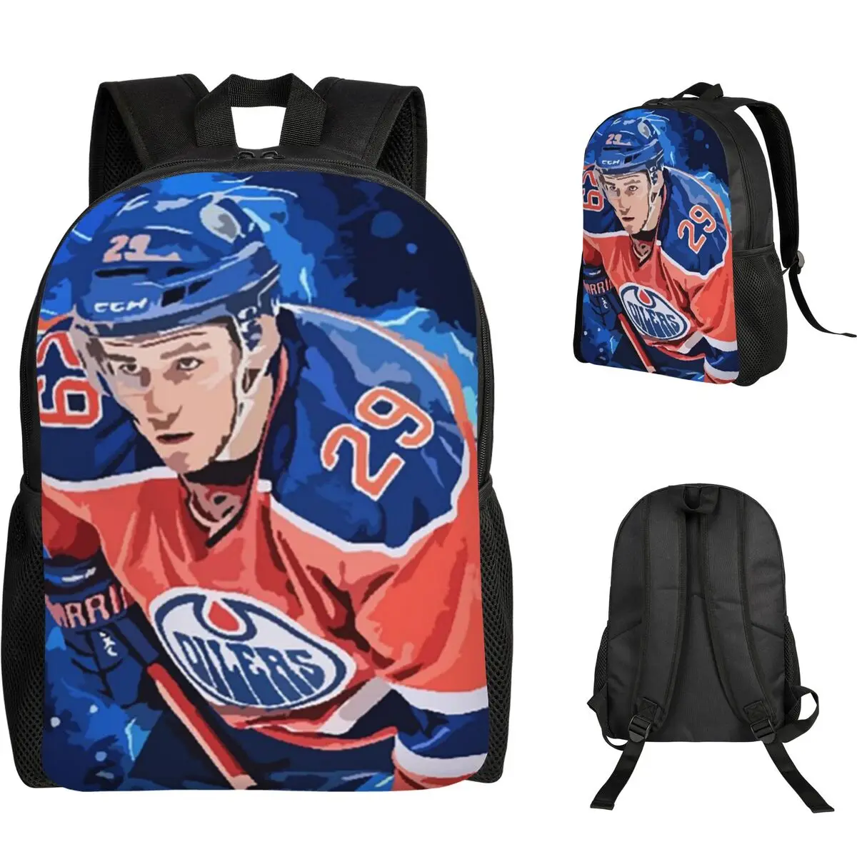 

Рюкзак Connor McDavid 97 для фанатов Edmonton Oilers, школьная сумка для мальчиков и девочек, школьная сумка, сумки через плечо для ноутбука