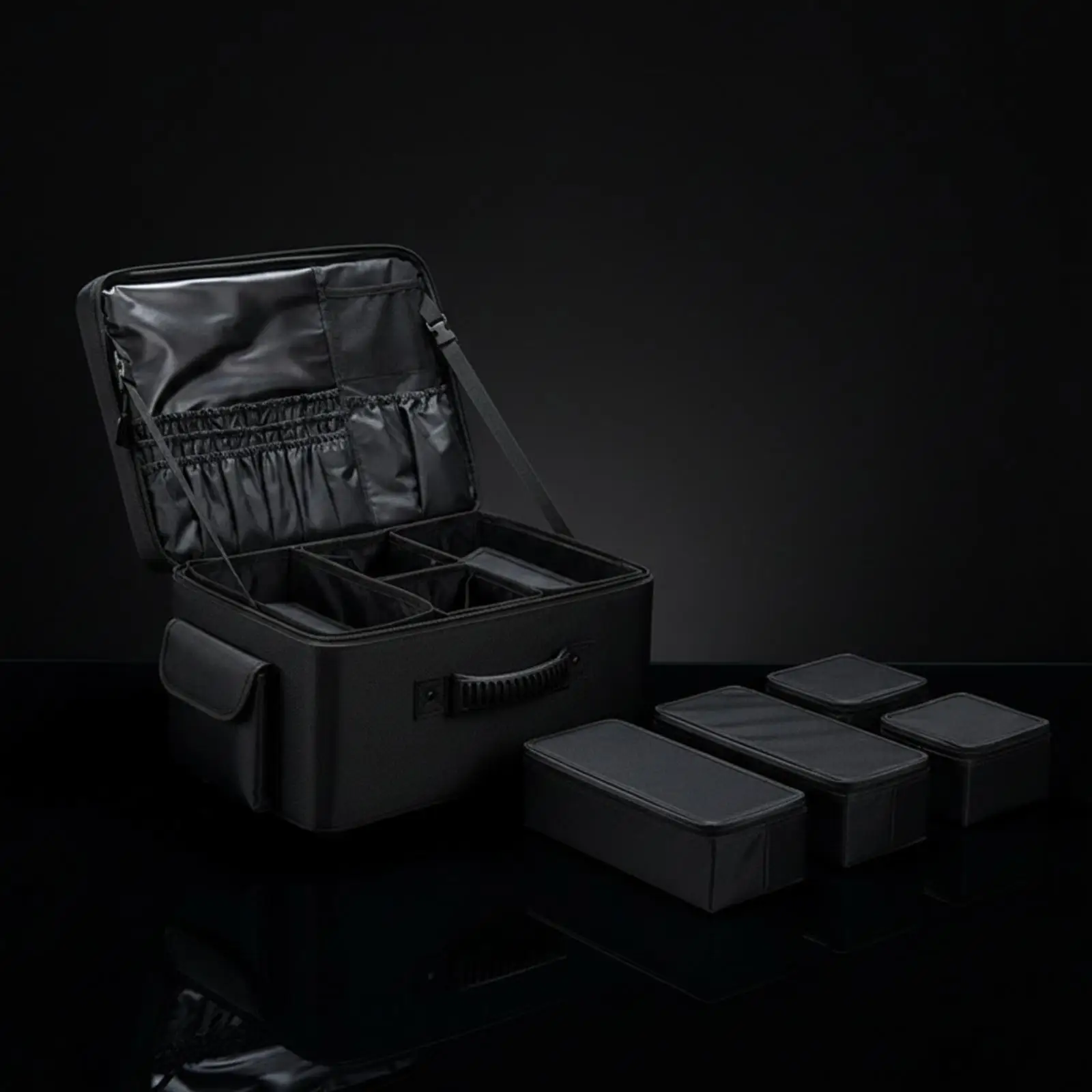 Professional Rolling Makeup Case Waterproof Oxford Suitcase with Wheels Train Organizer for Beauty Studio and Commuting
