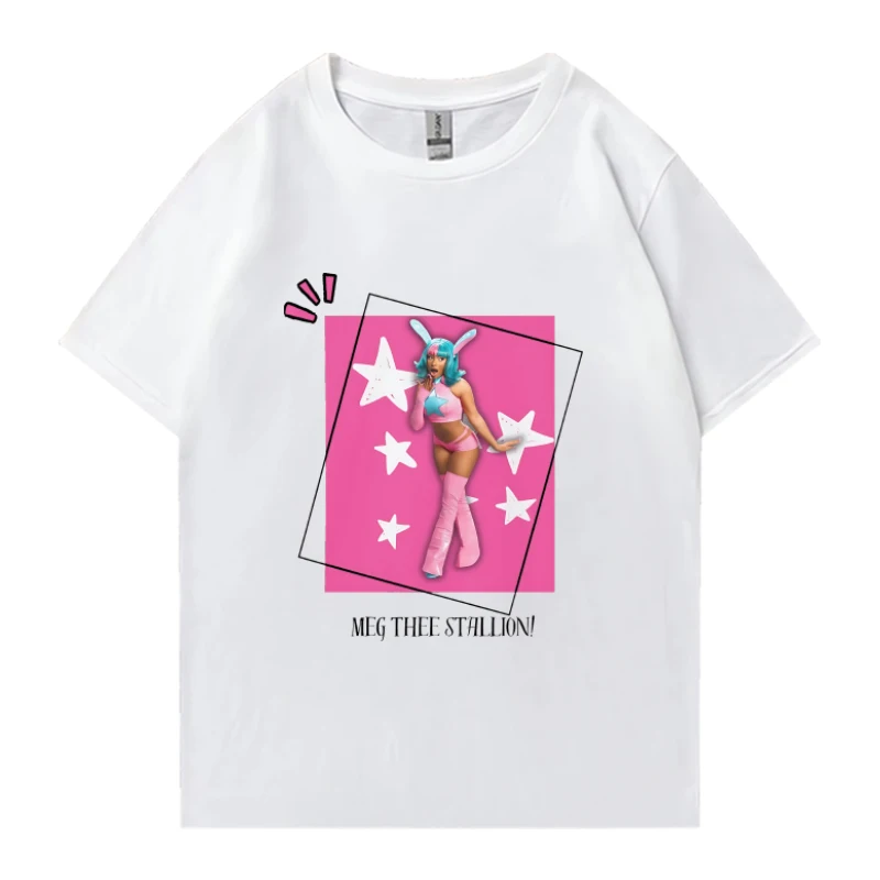 Megan Thee Stallion Fashion Y2k Graphic T shirt Unisex Oversized Hip Hop streetwear Men Women 100% Cotton short sleeve t-shirts