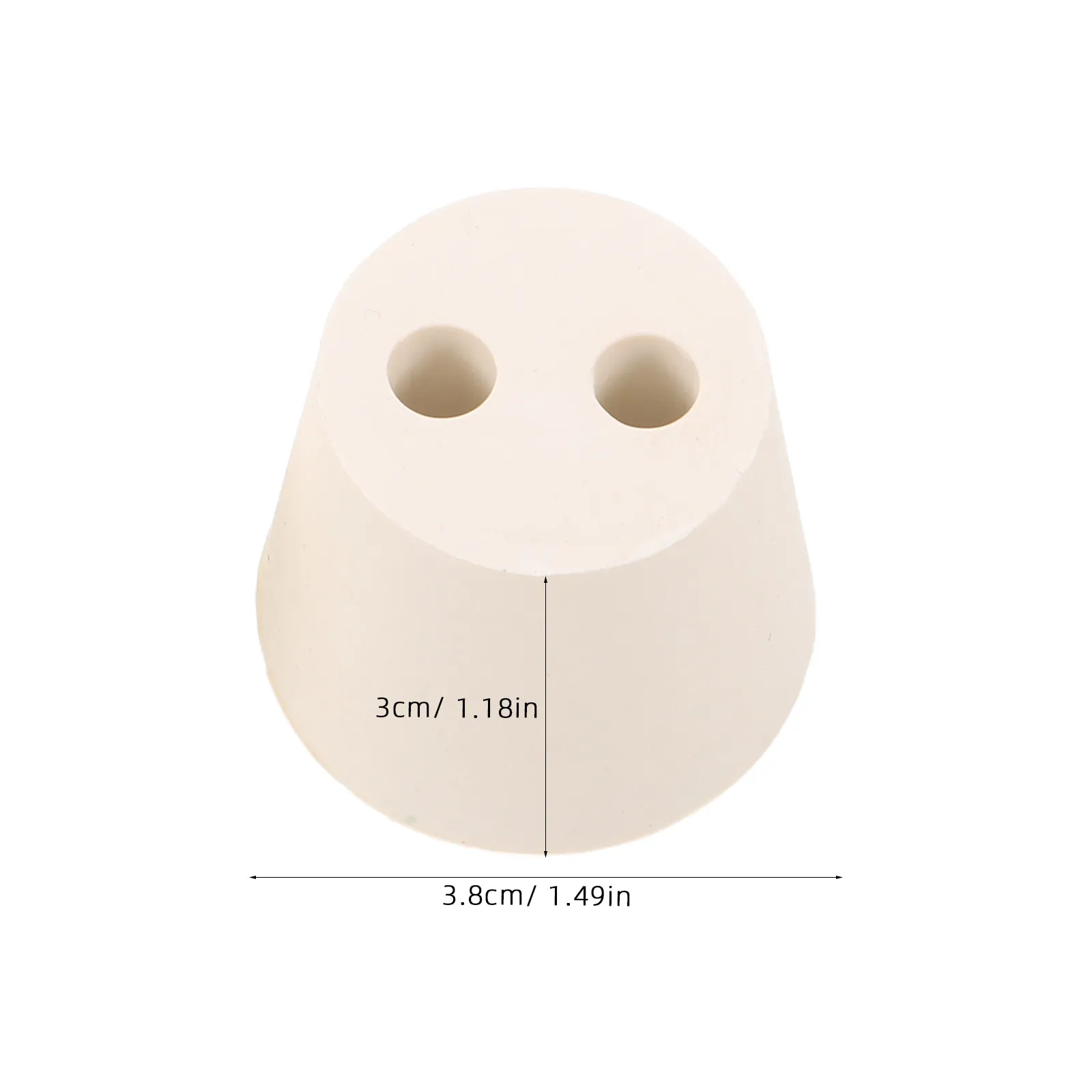 10Pcs Rubber Lab Stoppers Tapered Solid Beige Test Tube Stoppers Two Holes Flask Chemistry Sealing Rubber Bungs Reusable Lab - view 4