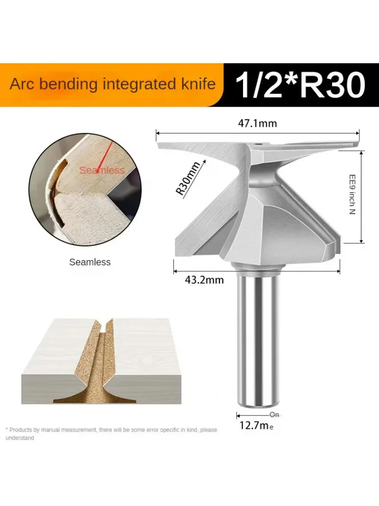 1/2Arc Biegen Integriertes Werkzeug1/2XR30.R50.R10R18MMEGravur Maschine Router Bit Holz Router Bit Arc Bend Bit