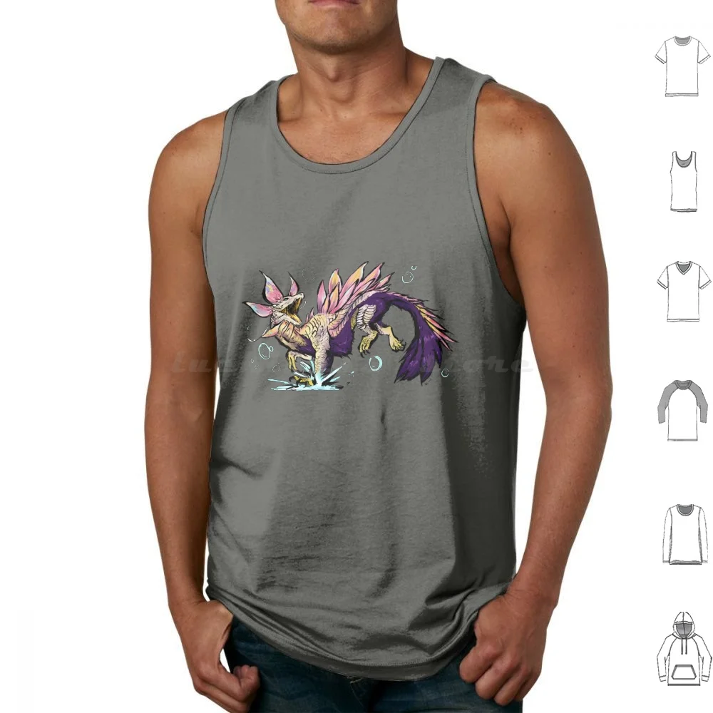 Bewitching Dance Tank Tops Vest Sleeveless Mizutsune Bubble Dragon Bubbledog Weebdragon Monhun Monhan Monster Hunter Mhx