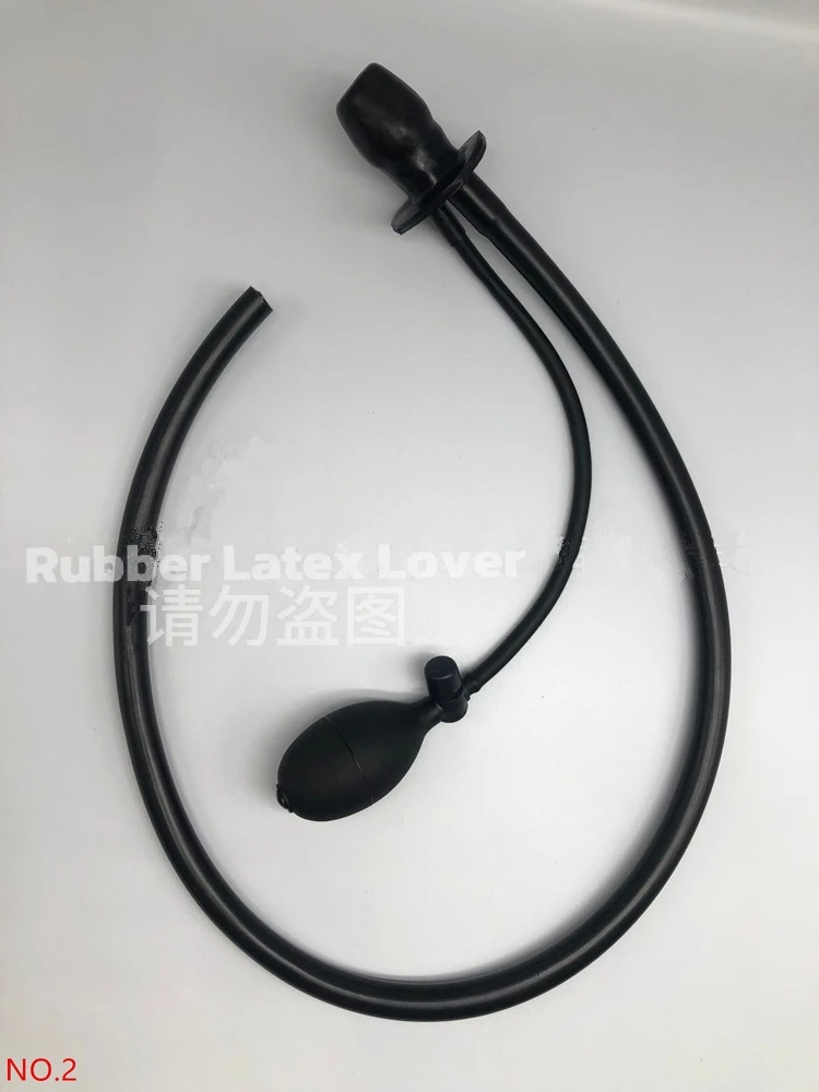 Sexy BDSM  Latex Accessories/Rubber Tubes / Latex Hood mouth Plug Gags For Latex Erotic Catusit Costume