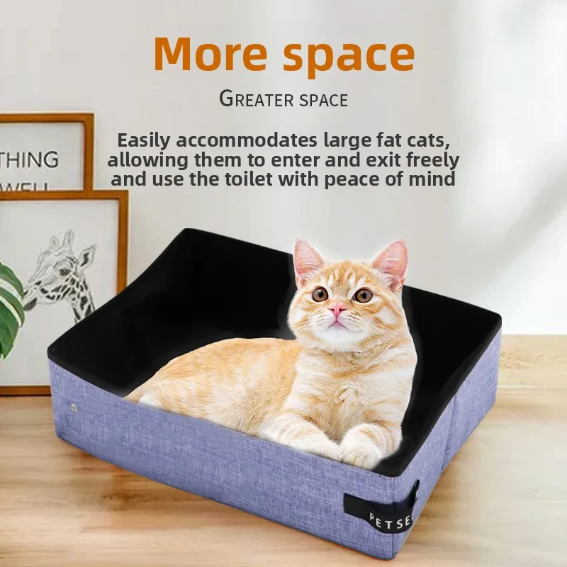 

Portable Foldable Cat Litter Box Outdoor Travel Splash-Proof Baby Cat Car Travel Cat Sand Pan Lightweight Compact Cat Toilet