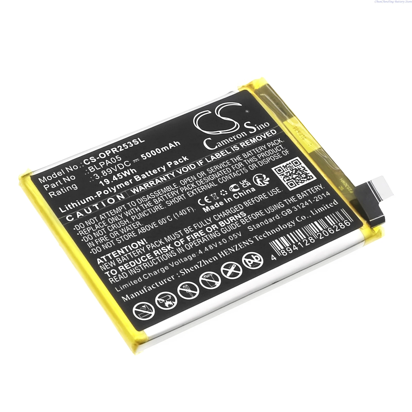 Cameron Sino 3.89V 5000mAh Mobile, SmartPhone Battery BLPA05 for OPPO CPH2531, Reno 10 5G +TOOLS