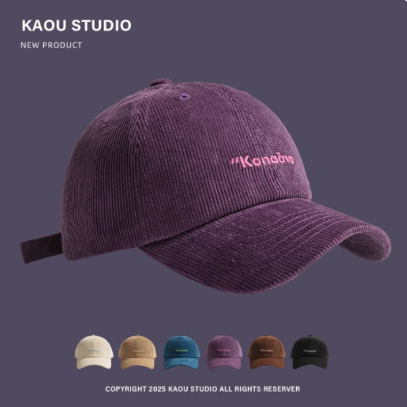 

Новая вельветовая универсальная бейсболка с вышивкой букв, мужская и женская осенне-зимняя простая регулируемая солнцезащитная спортивная кепка