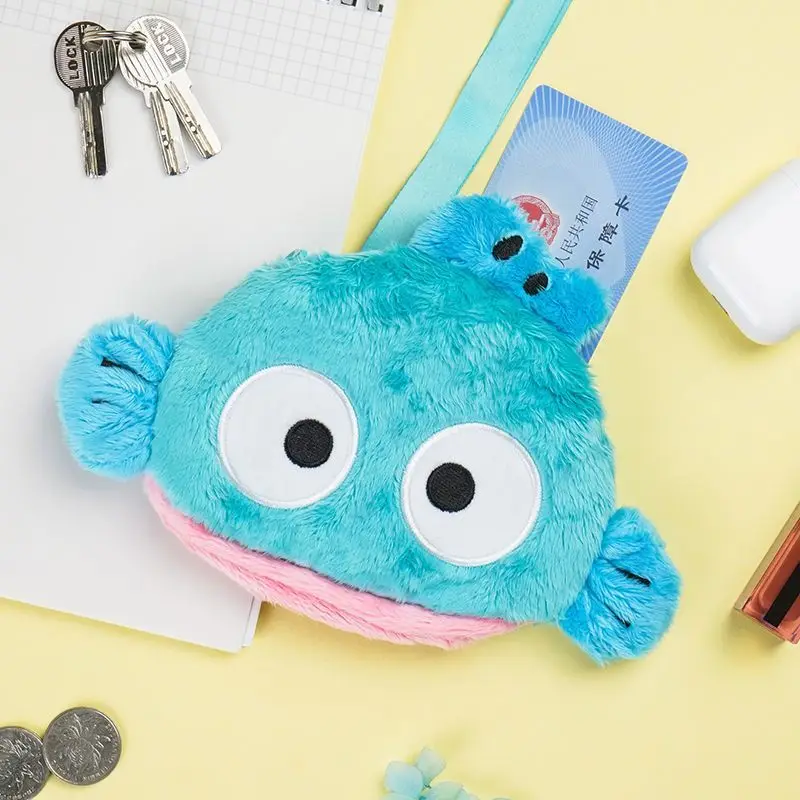 Sanrio kawaii hangydon bolsa de ombro de pelúcia bonito anime carteira decoração ao ar livre pendurado saco presente de aniversário do feriado da menina