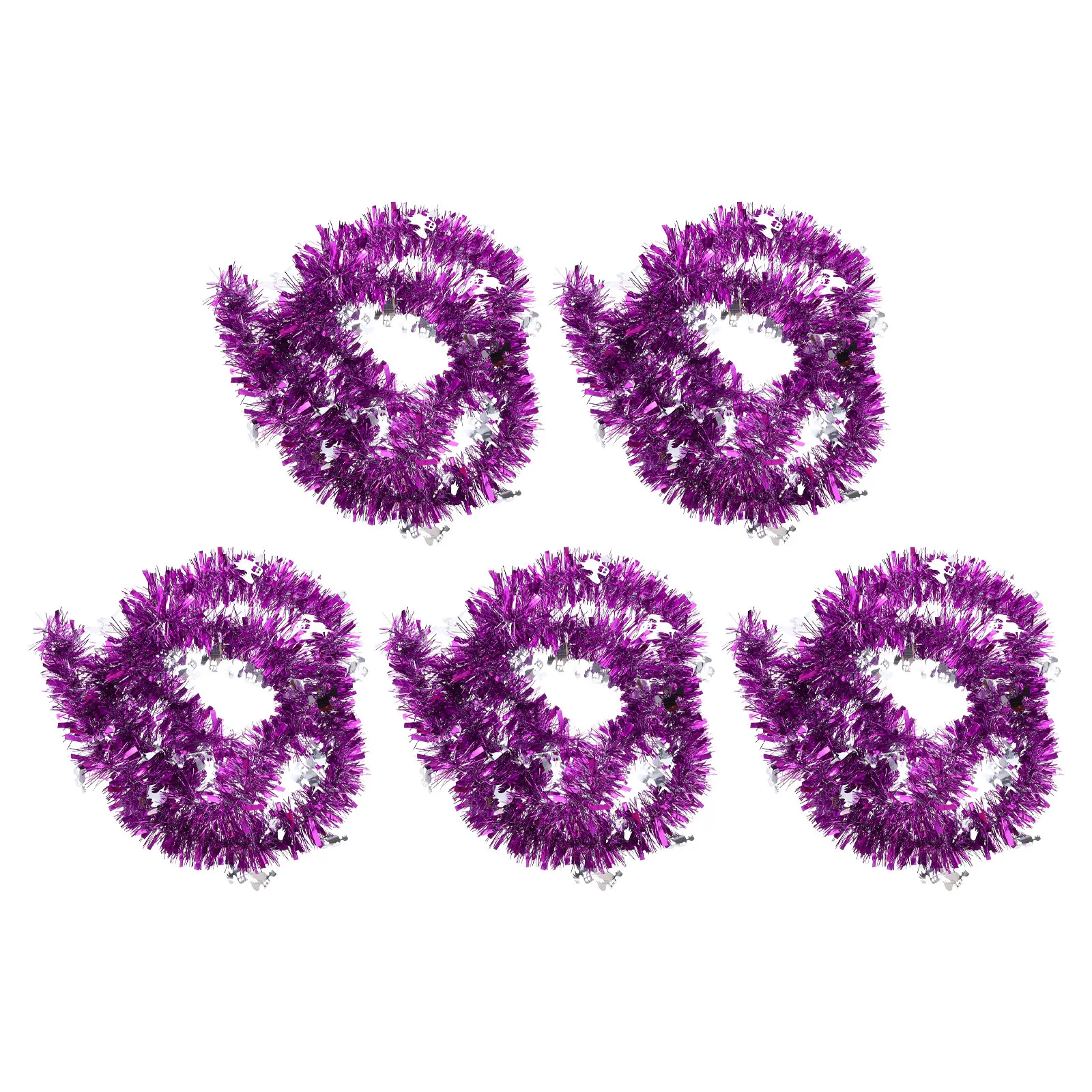 

5Pcs Halloween Tinsel Garland Metallic Ghost Twist Colorful Shimmering Hanging Ornaments Indoor Outdoor Spooky Party Decor