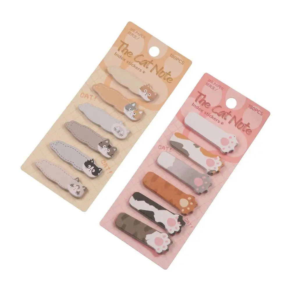Notebooks Memo Pad Cat Index Sticker Creative Meow Kitty Index Dividers Cartoon Label Cat Paw Sticky Note Office