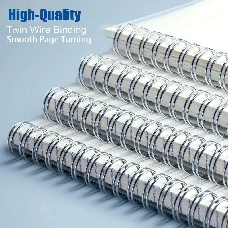 Lightweight Mini A6 Spiral Notebook with Grid and Blank Pages, Transparent Stitched Edge, Creative Coil, Convenient Pocket Notep