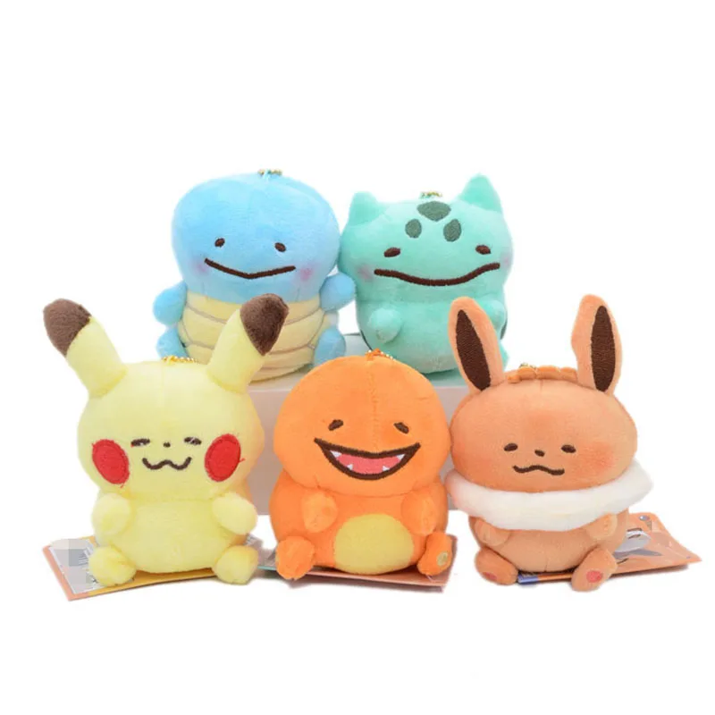 

5Pcs/Set Pokemon Anime Kawaii Squirtle Bulbasaur Dragonite Ditto Charmander Pikachu Omanyte Toys Cute Doll Kids Gift