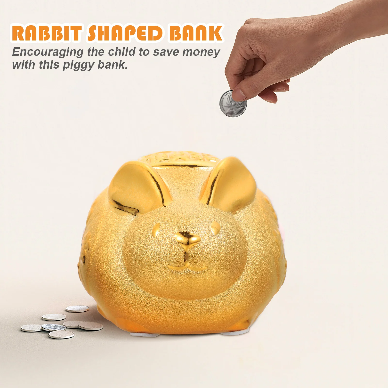 

Rabbit Shaped Coin Bank Ceramic Bunny Piggy Bank for Girls Boys Kids Money Saving Jar Bedroom Decor Bunny Decor