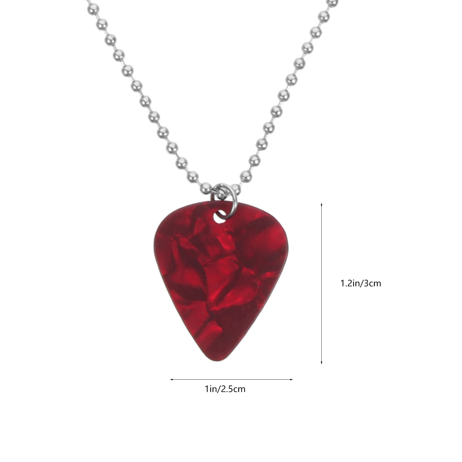 Pick Necklace Bass Guitar Pendant for Playing Metal Chain Stainless Steel Shaped Collectors