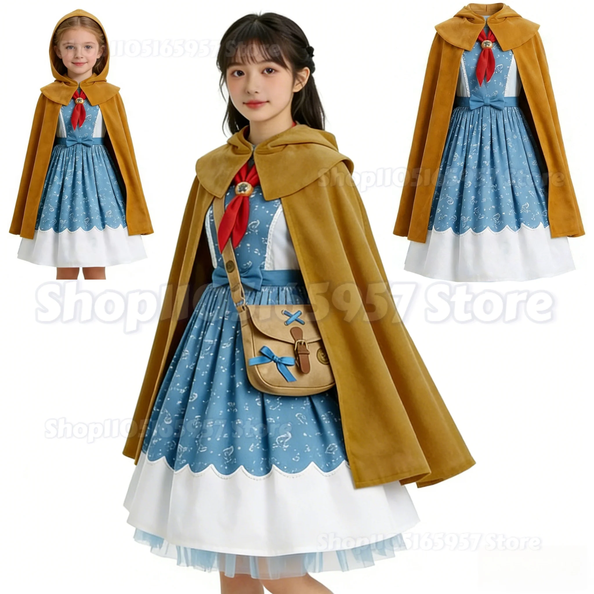 

Fantasia Holly Wheeler Cosplay Monster Things S5 Brown Hooded Cloak Dress Roleplay Clothing Stage Performance Outfits Carnival
