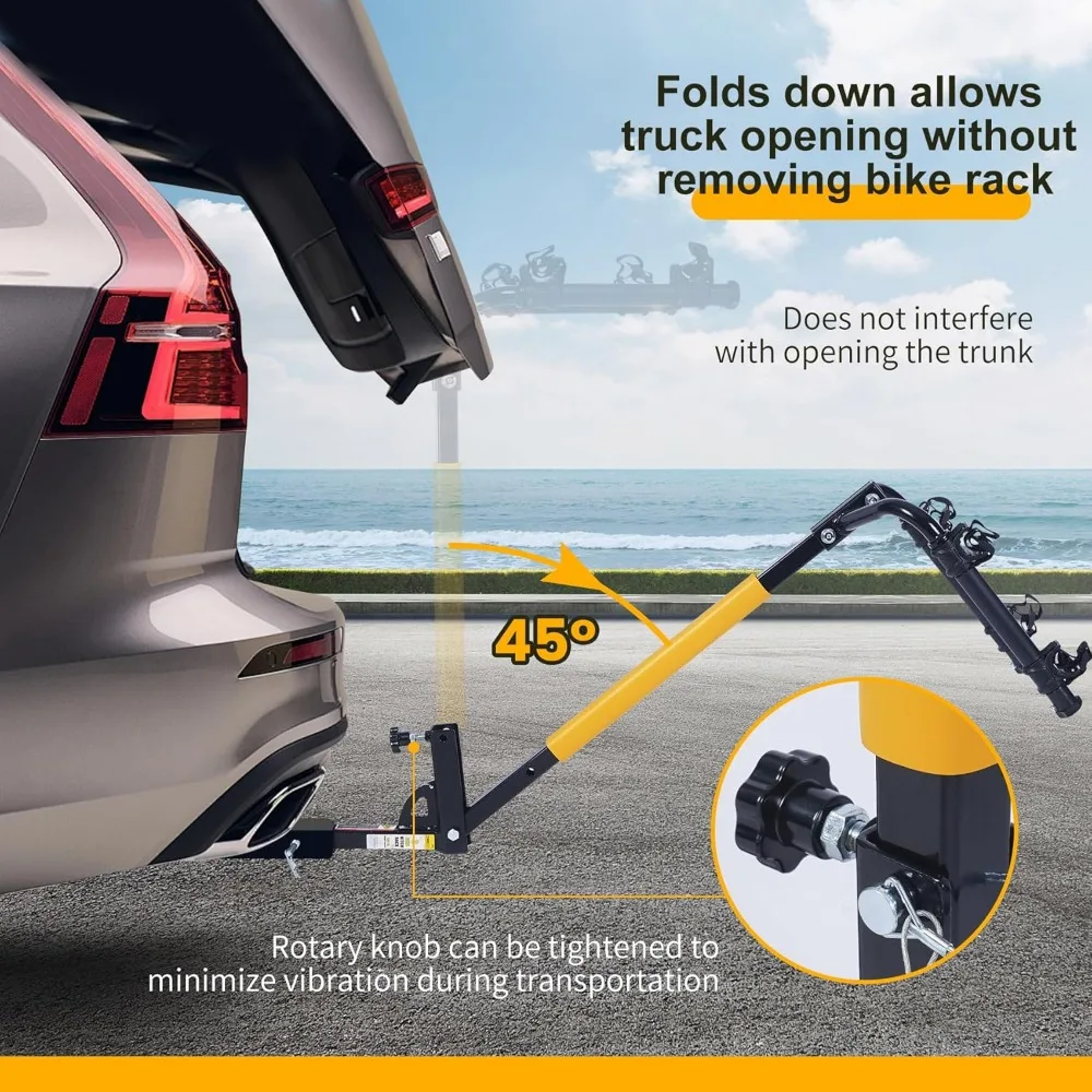 Wytrzymały uchwyt na 2 rowery do samochodów osobowych, ciężarówek, SUV-ów i minivanów - udźwig 45 kg