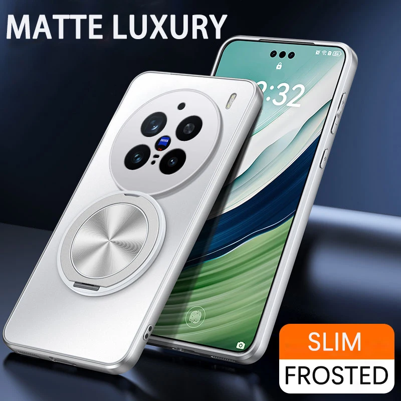 Fall Für VIVO X300 X200S X100S X100 X200 Pro Mini Ultra AG Matte Ring Halter Magnetische Zurück Abdeckung Stoßfest stoßstange Fundas