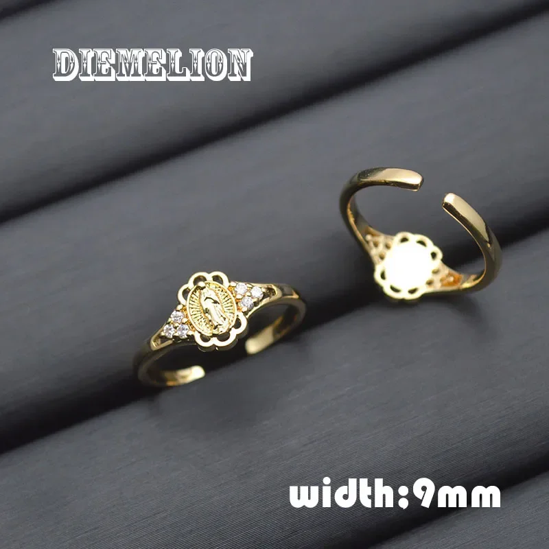 14K Gold Plated Virgin Mary Rings for Women Men Church Wedding Adjustable Jewelry Women Engagement Religious Party Gifts