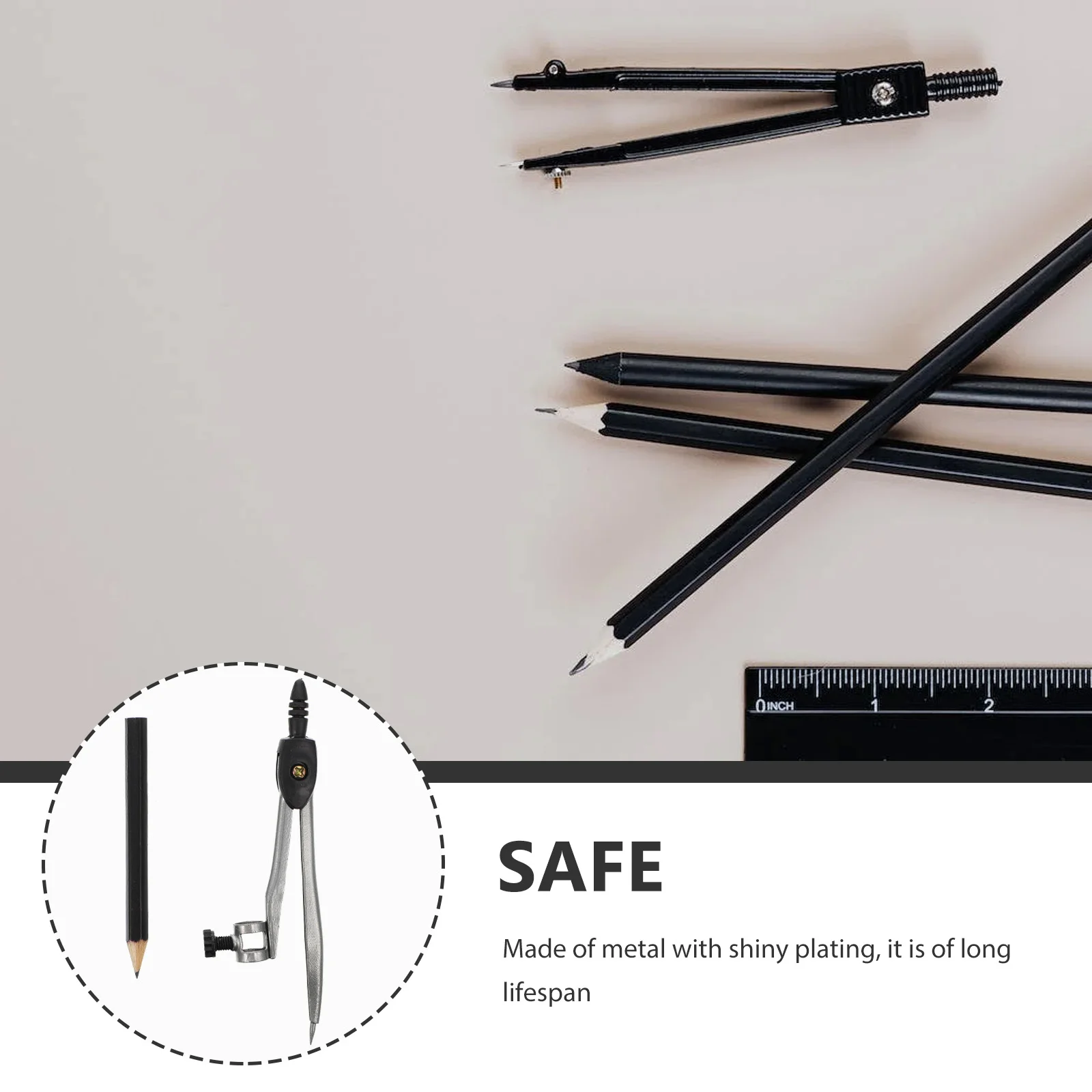 Professional Compass for Geometry Precision Compass with Pencil Holder for Math Drafting drafting compass