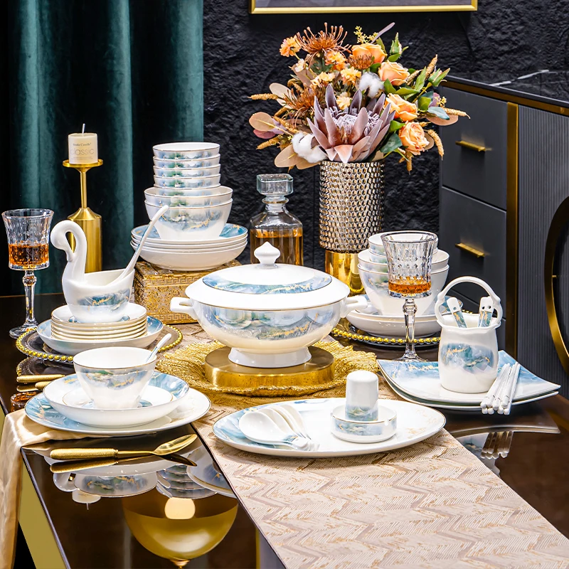 60-Piece Ceramic Dinnerware Set: A Modern Dining Essential thumbnail
