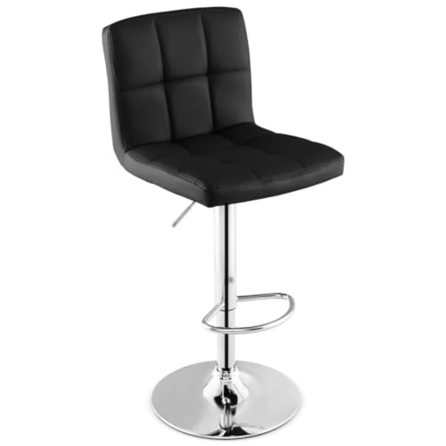 

Bar Stools Set of 1, Modern PU Leather Height Adjustable Barstools with Back, Footrest, Metal Base, Armless Counter Height Swiv